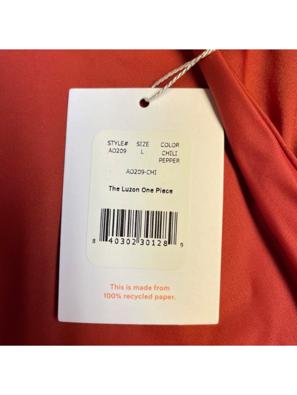 Andie The Luzon One Piece Swimsuit Red Orange Chili Pepper Sz LG - Picture 7 of 8